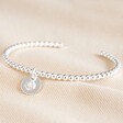 Lisa Angel Silver Personalised Birthstone Charm Dotted Ball Bangle