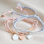Personalised Layered Multi Strand Leather Beaded Bracelet
