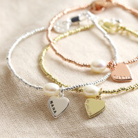 Personalised Dainty Seed Bead & Pearl Bracelet