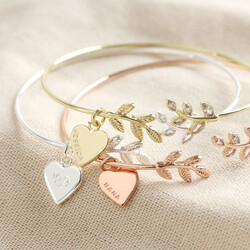 Personalised Crystal Leaves Bangle