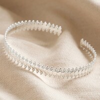 Silver Heart and Dots Torque Bangle