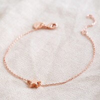 Single Star Bead Bracelet in Rose Gold