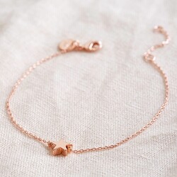 Single Star Bead Bracelet in Rose Gold