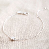 Single Star Bead Bracelet in Silver