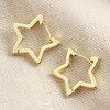 Lisa Angel Ladies' Gold Star Hoop Earrings