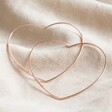 Lisa Angel Ladies' Large Thin Heart Hoop Earrings in Rose Gold Sterling Silver