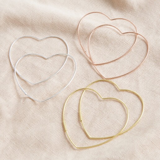 Lisa Angel Large Thin Heart Hoop Earrings