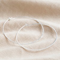 Large Thin Hoop Earrings in Sterling Silver