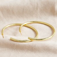 Large Tube Hoop Earrings in Gold