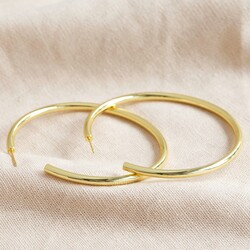 Large Tube Hoop Earrings in Gold