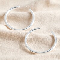 Medium Tube Hoop Earrings in Silver