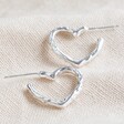 Lisa Angel Ladies' Organic Finish Small Heart Hoop Earrings in Silver