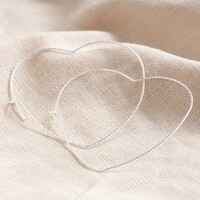 Sparkle Cut Heart Hoop Earrings in Silver
