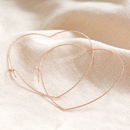 Sparkle Cut Heart Hoop Earrings in Rose 