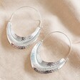 Lisa Angel Ladies' Statement Hammered Feature Hoop Earrings in Silver