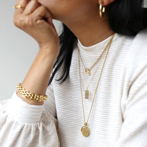 Gold Framed Sixpence Coin Pendant 