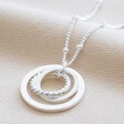 Lisa Angel Ladies' Mixed Interlocking Rings Necklace in Silver