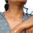 Multi-Star Charm Necklace in Gold on Model
