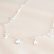 Lisa Angel Silver Personalised Multi Charm Cable Chain Necklace