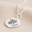 Lisa Angel Silver Personalised Birth Flower Organic Shape Pendant Necklace