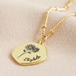 Lisa Angel Gold Personalised Birth Flower Organic Shape Pendant Necklace