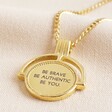 Lisa Angel Engraved Personalised Gold Framed Sixpence Coin Pendant Necklace