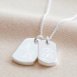 Personalised Initials Dog Tag Charm Necklace in Silver