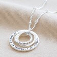 Personalised Mixed Interlocking Rings Necklace in Silver