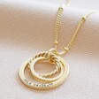 Personalised Mixed Interlocking Rings Necklace in Gold