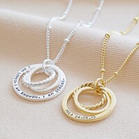 Personalised Mixed Interlocking Family Rings Necklace