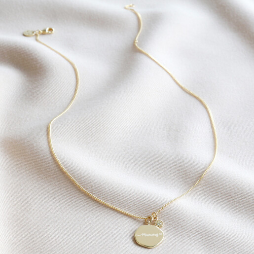 Personalised Organic Shape & Birthstone Necklace | Lisa Angel