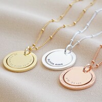Personalised Ring and Disc Pendant Necklace