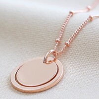 Ring and Disc Pendant Necklace in Rose Gold