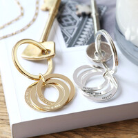 Personalised Interlocking Russian Ring Keyring