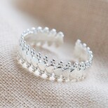 Silver Heart and Dots Ring