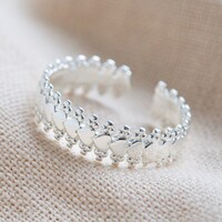 Silver Heart and Dots Ring