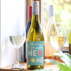 Personalised Colourful 'New Home' Bottle of Wine