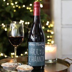 Personalised Festive 'Merry Christmas' Bottle of Wine