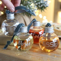 Set of Four Personalised Mini Gin Baubles