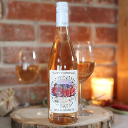 Personalised Photo 'Happy Christmas' Wine