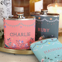 Personalised Floral Folklore Hip Flask