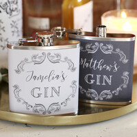 Personalised Vintage Swirls Hip Flask