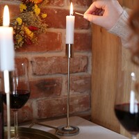 Large Gold Metal Candlestick Holder