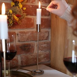 Large Gold Metal Candlestick Holder