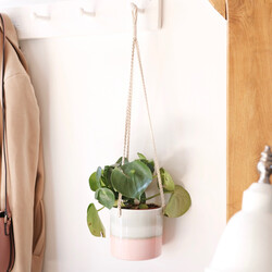 Pink Ombre Ceramic Hanging Planter, H13cm