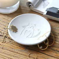 Small Concrete Cat Trinket Dish