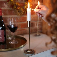 Small Gold Metal Candlestick Holder