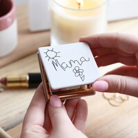 Personalised Handwriting Grey Square Compact Mirror