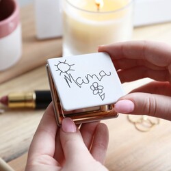 Personalised Handwriting Grey Square Compact Mirror