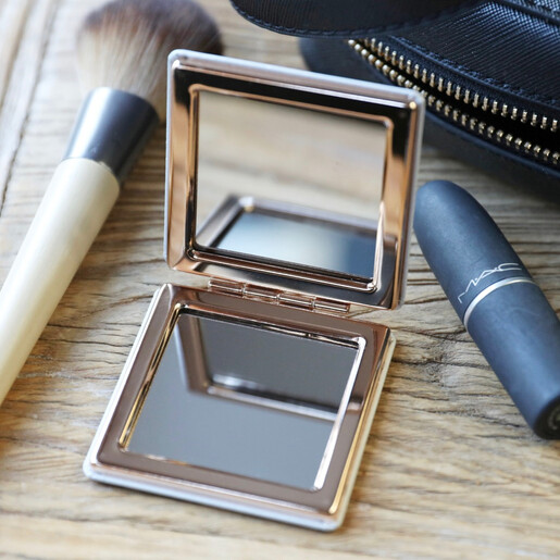 Lisa Angel Personalised Name Grey Square Compact Mirror